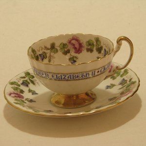 Rare HRH Queen Elizabeth Coronation Aynsley Cup & Saucer